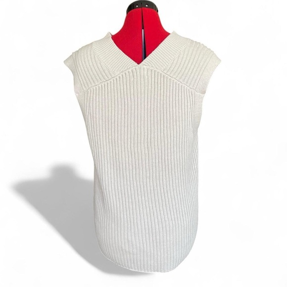Cream Ribbed Sweater Vest - Picture 3 of 7